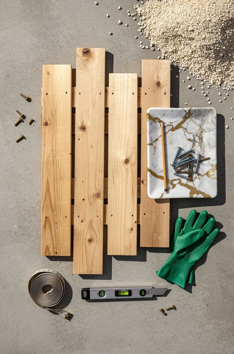 Attach pallet boards vertically at mixed heights