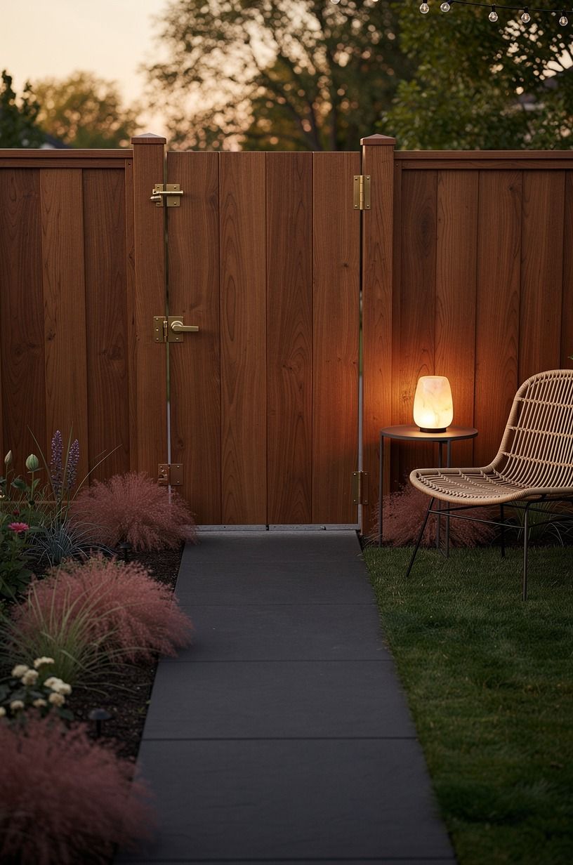 I stained the backyard side warm walnut