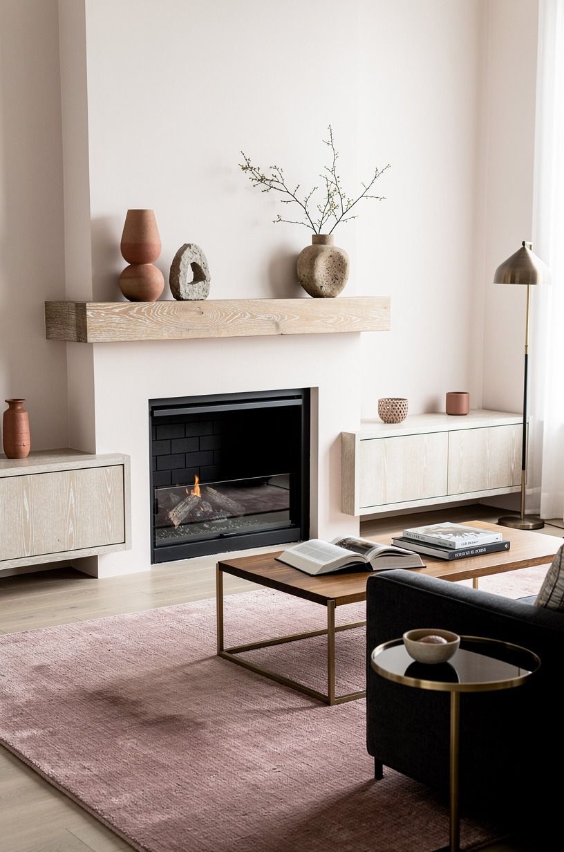 Add a chunky wood mantel even if it's just decorative