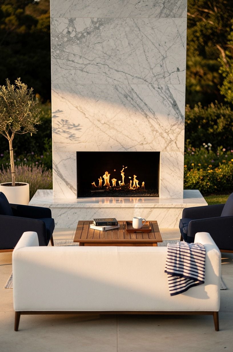 Anchor the seating around the fireplace