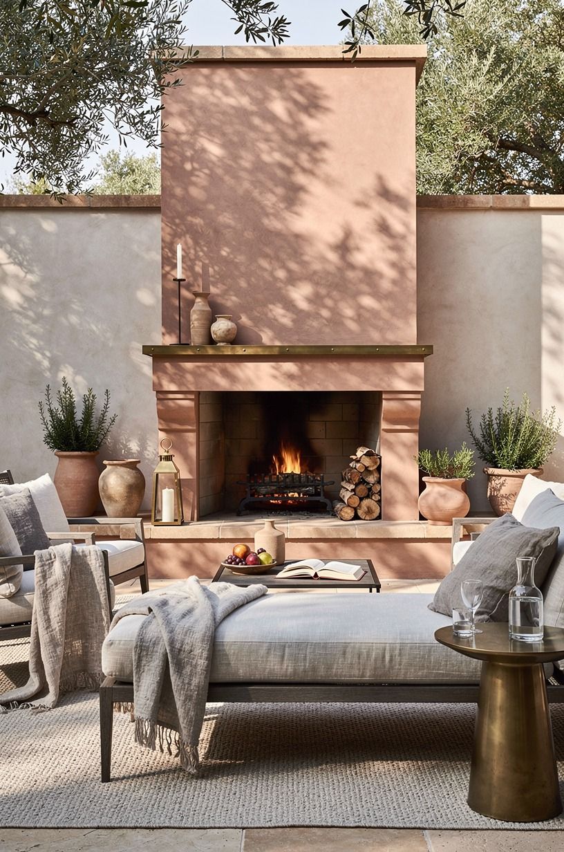 Choose an outdoor space with fireplace that earns its footprint