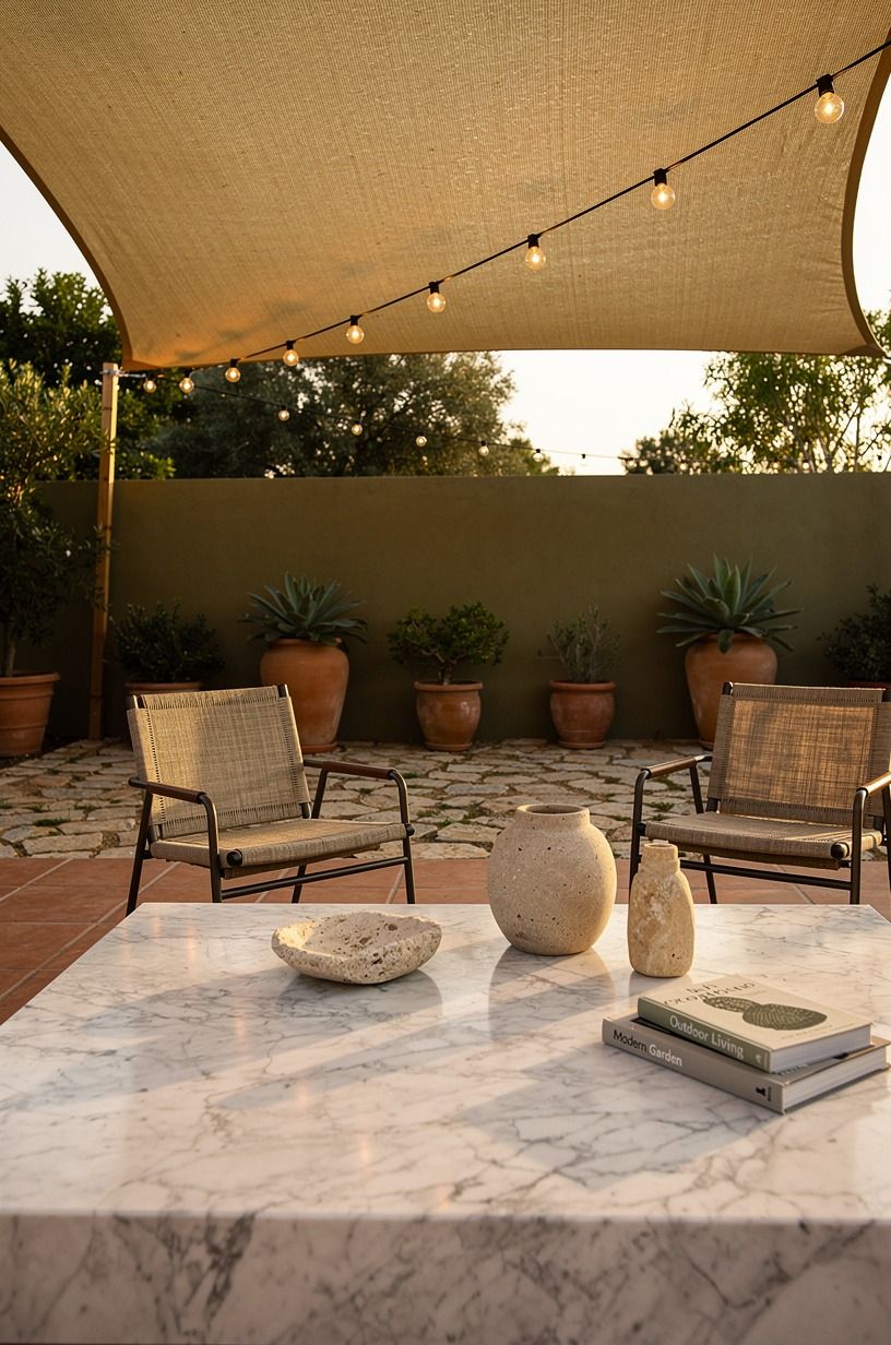 Frame the view with a sail shade overhead