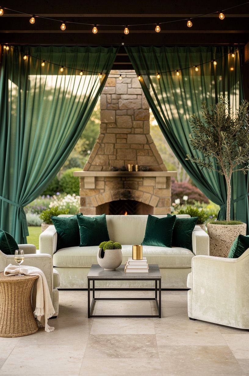 Hang outdoor curtains where the wind needs help