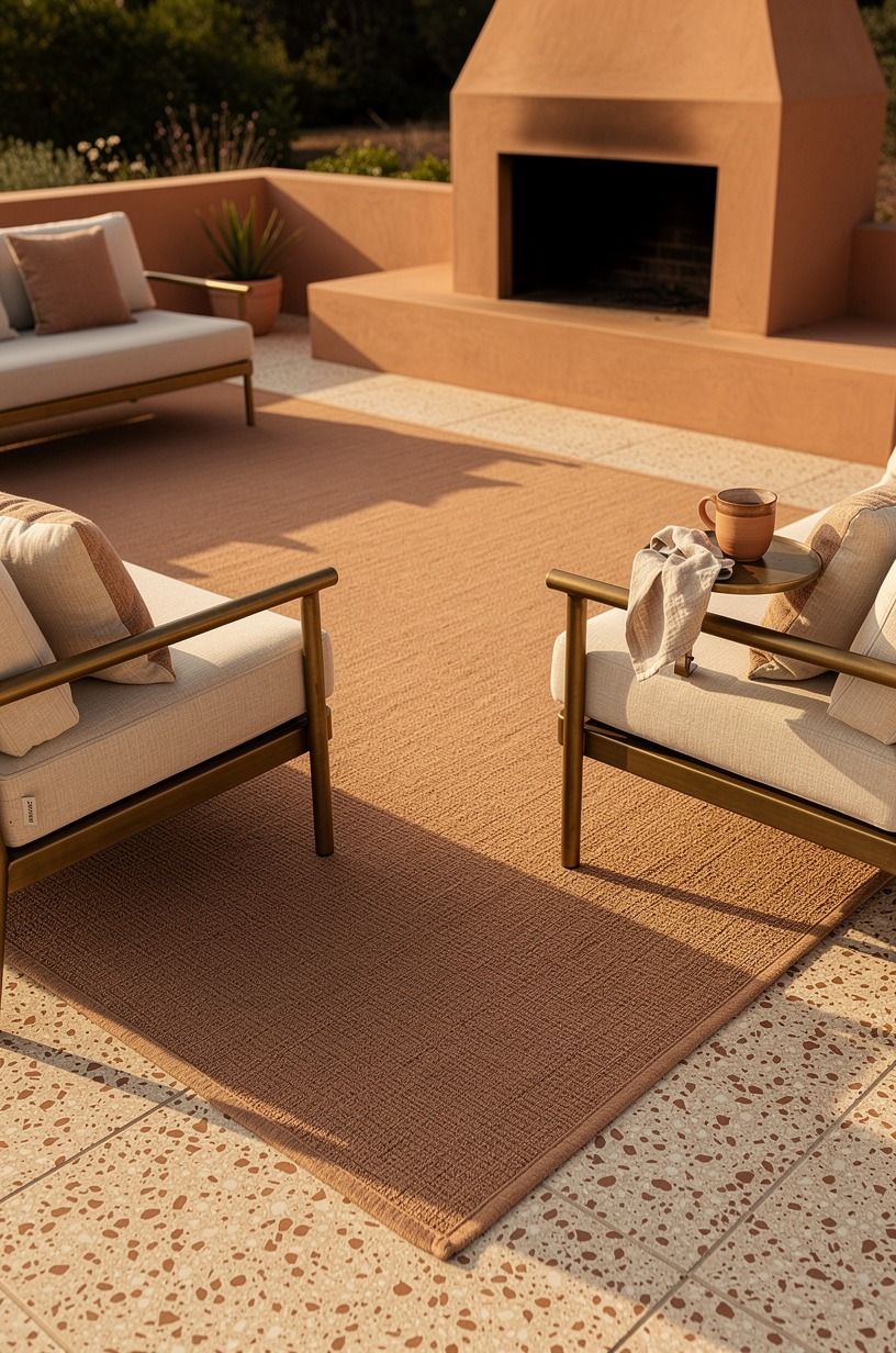Run a rug sized for outdoor living
