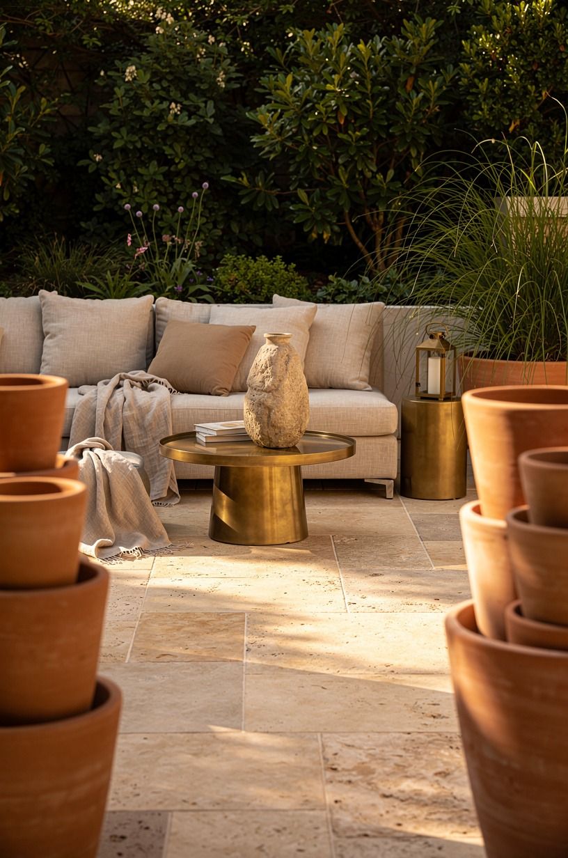 Stack tall planters right at the sightline