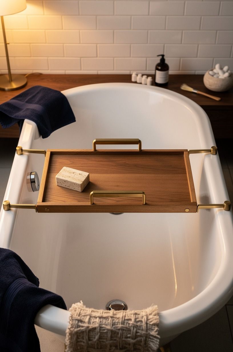 Add folding handles in warm brass