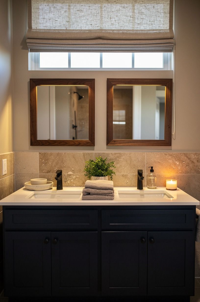 Swap builder mirrors for two framed ones