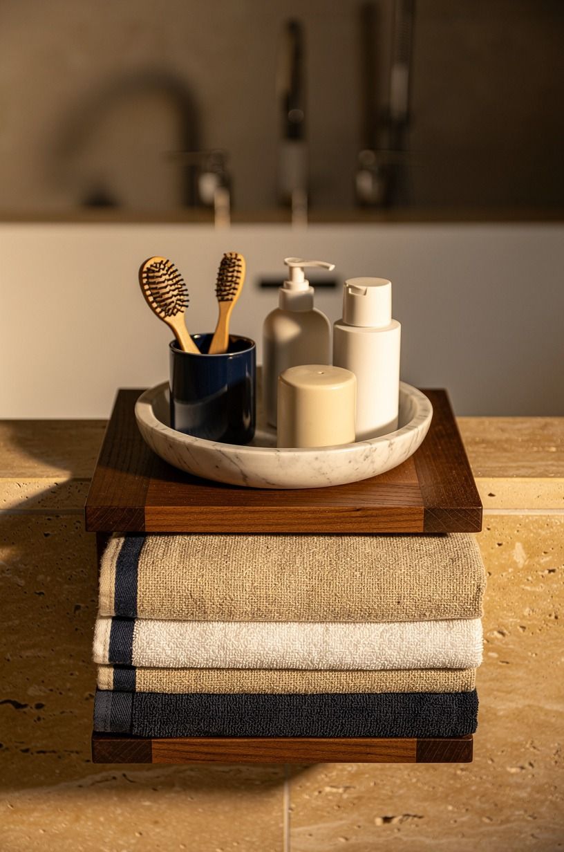 Corral spa tools in a marble saucer