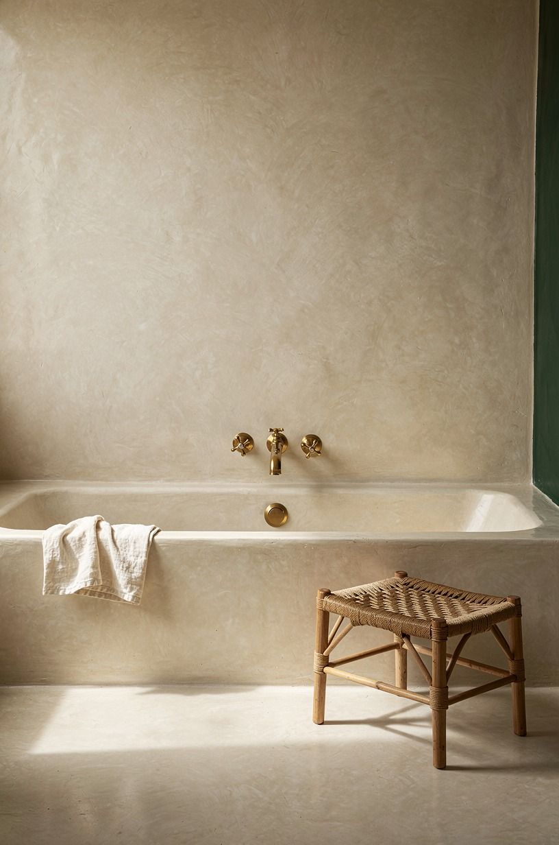 Run tadelakt across the bathtub surround