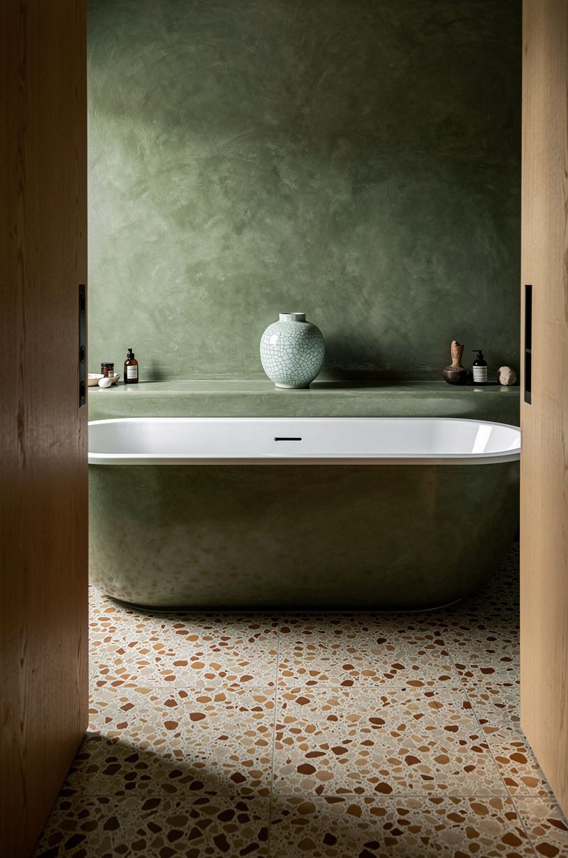 Polish the bathtub surround to a soft sheen