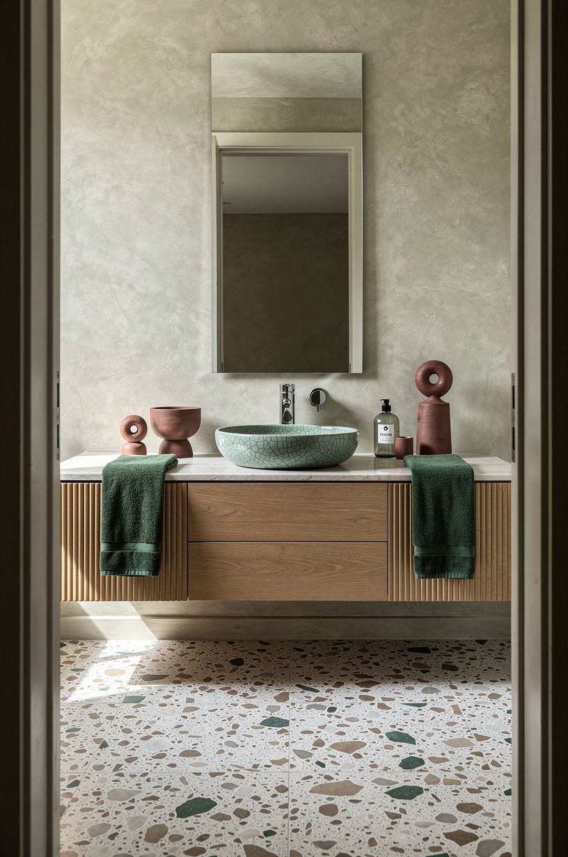 Pair limewash plaster with fluted oak drawers (What keeps it from feeling flat?)