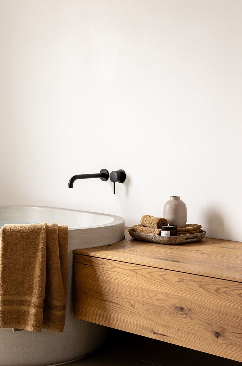 I Framed The Tub With A Low Microcement Ledge