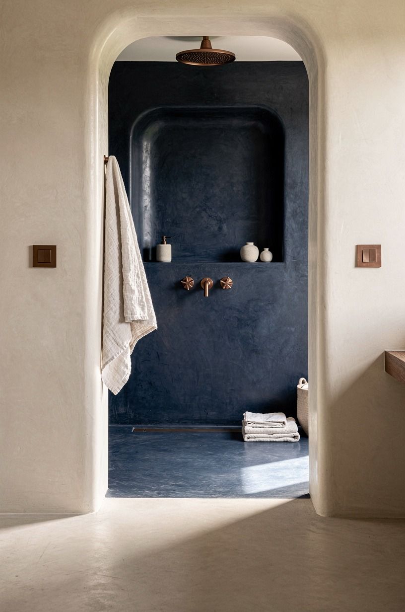 Soften a walk in shower with rounded corners