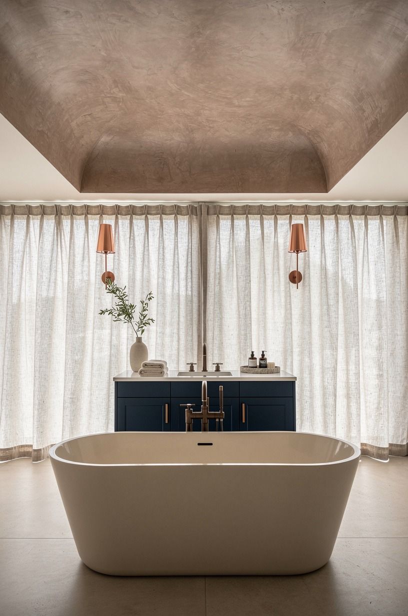 Color-drench the ceiling in soft taupe plaster (The Fifth-Wall Move)