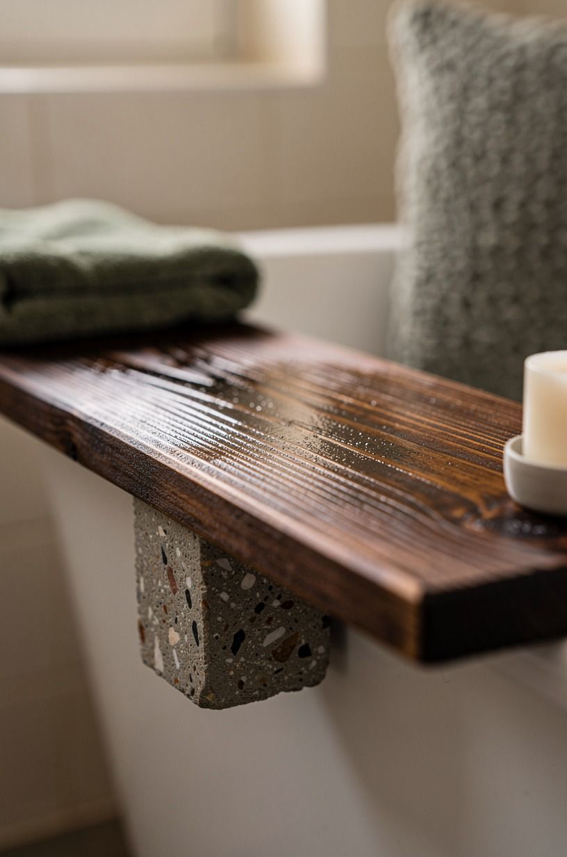 Stain pine boards a deep walnut