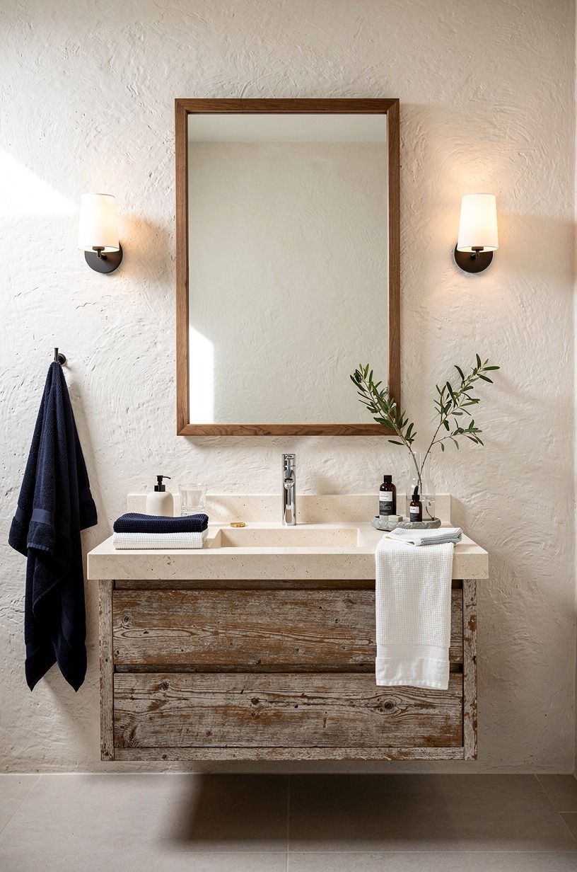 Set a limestone sink on oak drawers