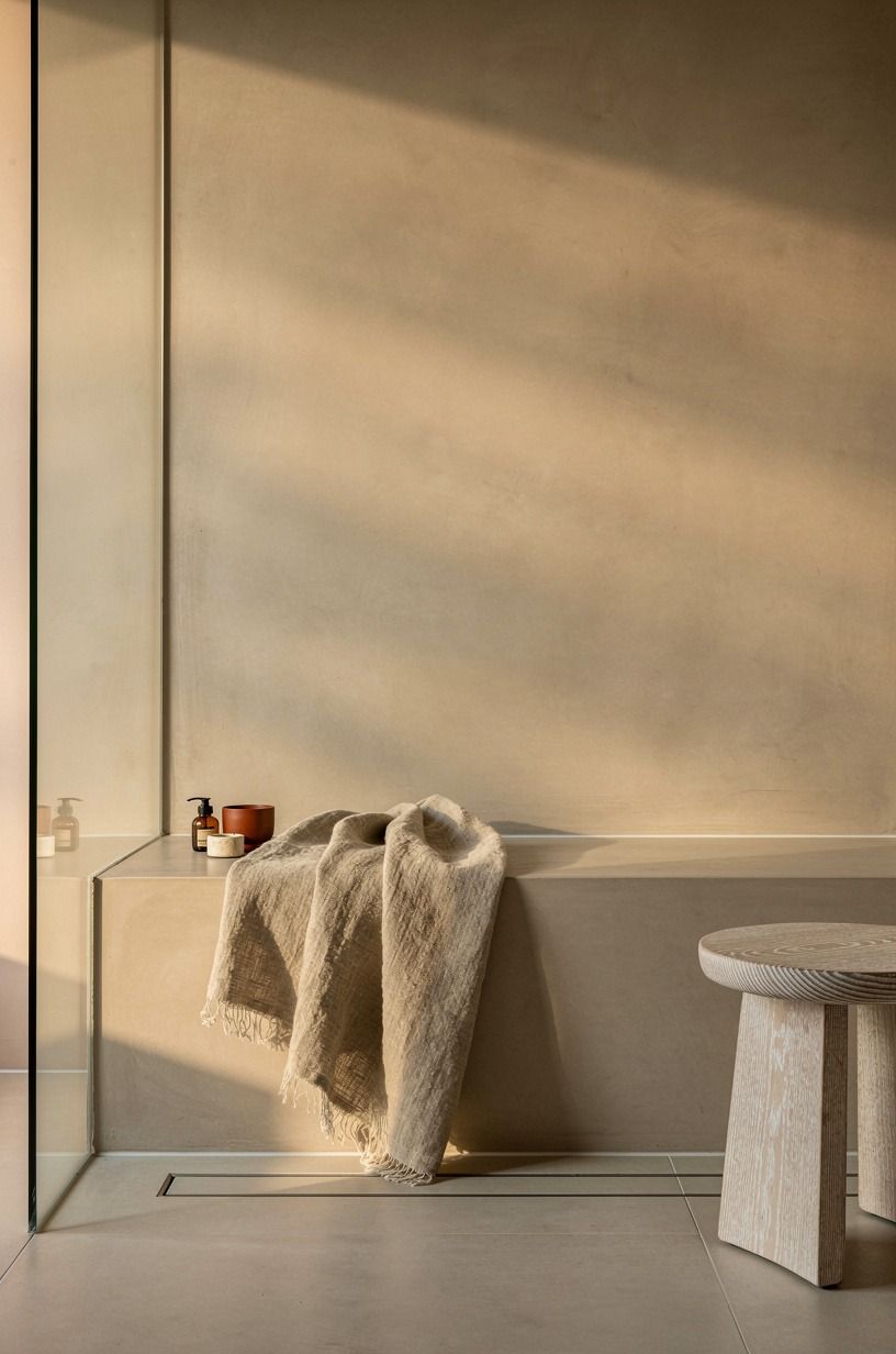 I Sealed The Shower Bench In Matching Microcement