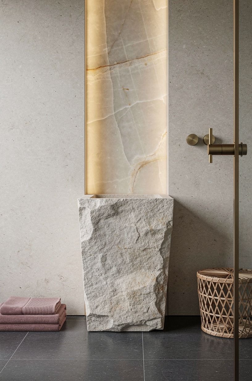 Finish with one rough limestone accent