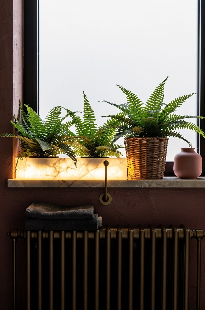 Turn the radiator ledge into a fern rail