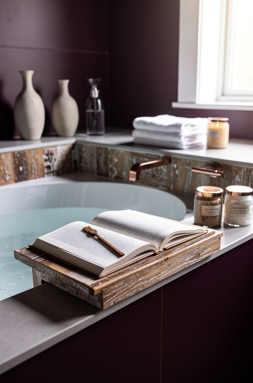 Add a book holder for the reader who soaks for an hour