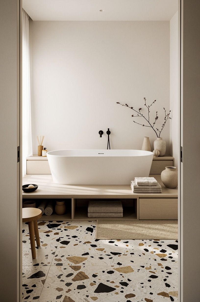 Add a Dry Landing Zone beside the tub