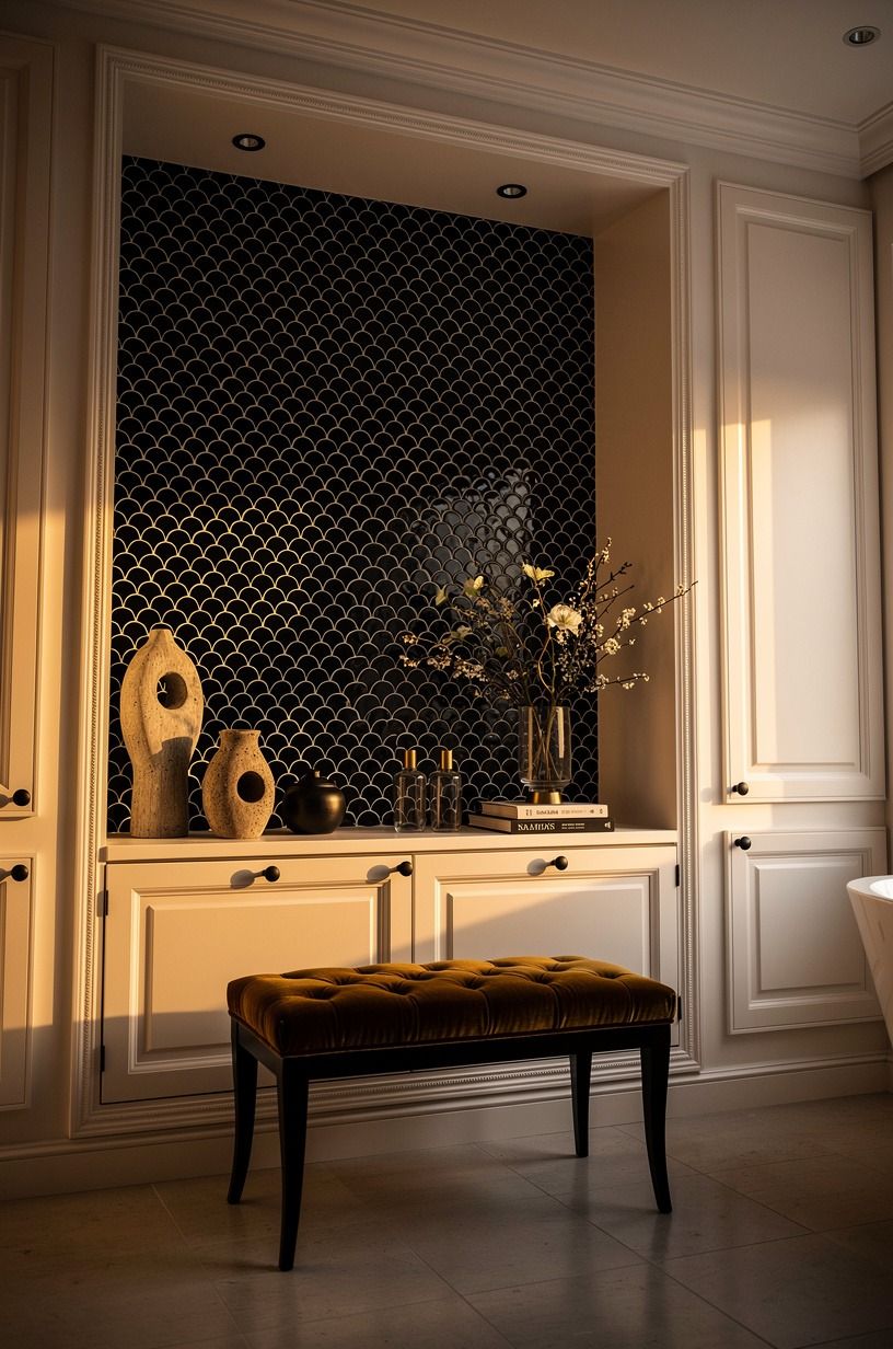 Anchor the room with one zellige statement wall