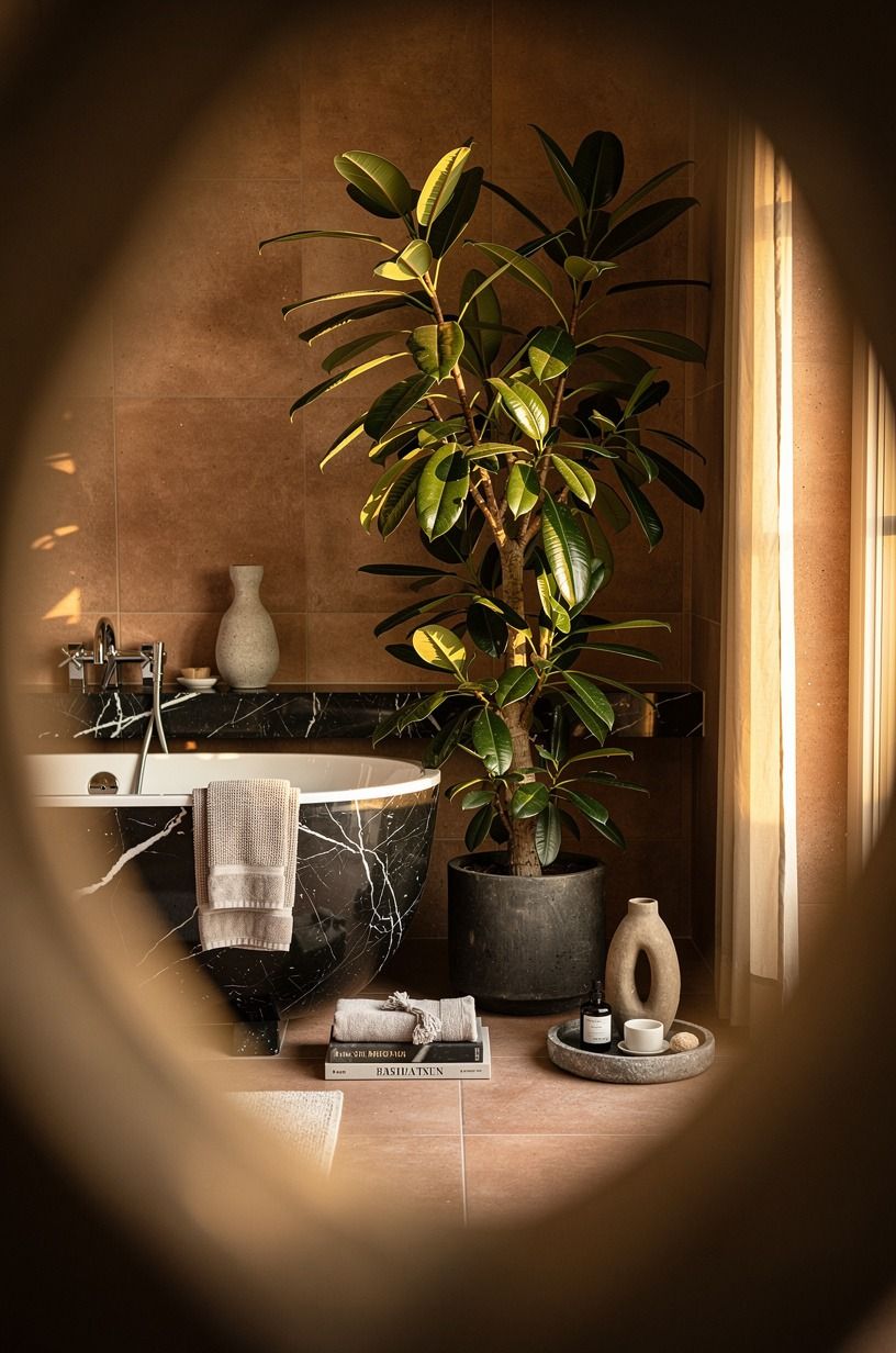 Anchor the Tub with a Cast Iron Plant