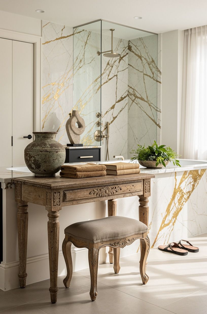Bring in one antique piece for a less sterile room