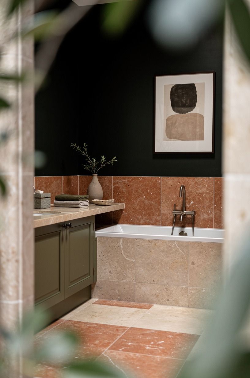 Can a dark wall make limestone feel warmer?