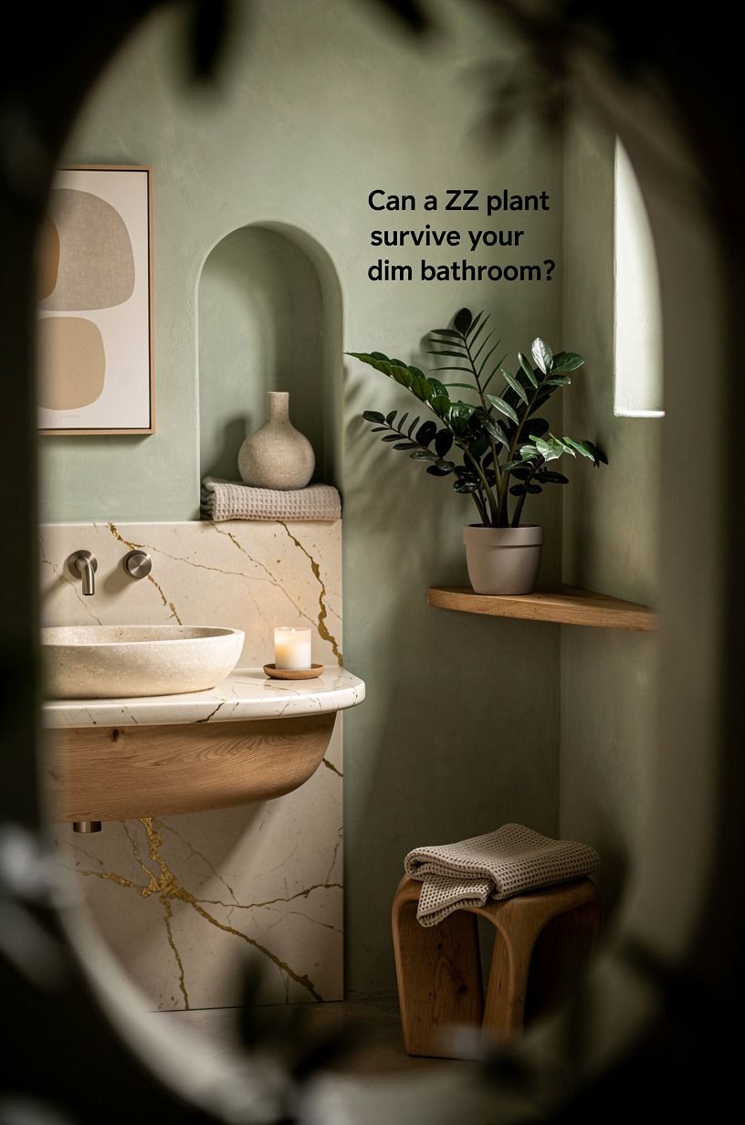 Can a ZZ plant survive your dim bathroom?