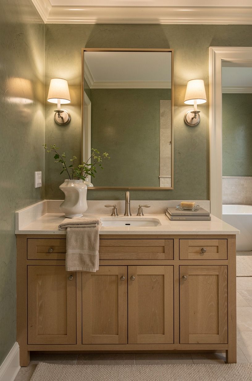 Choose a 32 to 36 inch vanity height that feels grown-up