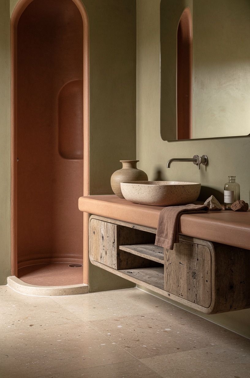Choose honed stone over shiny porcelain
