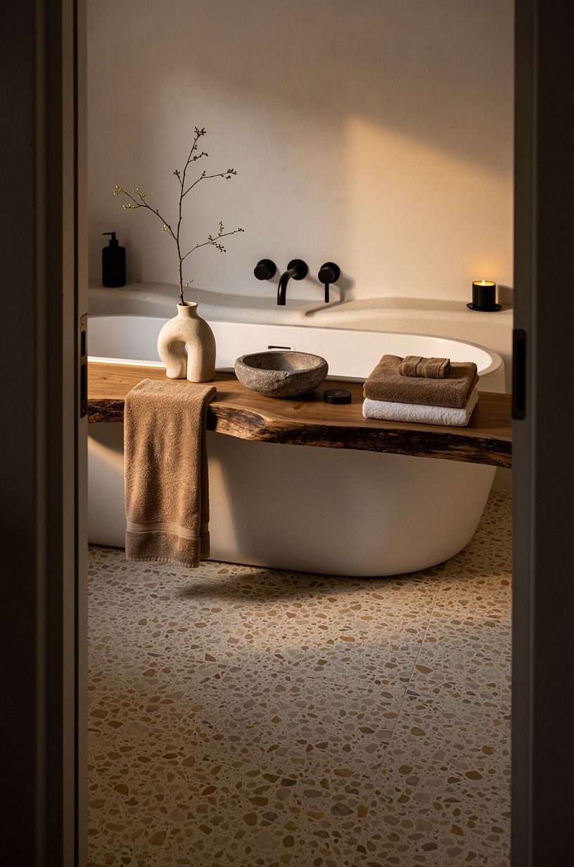 Float a Live-Edge Slab Across the Tub