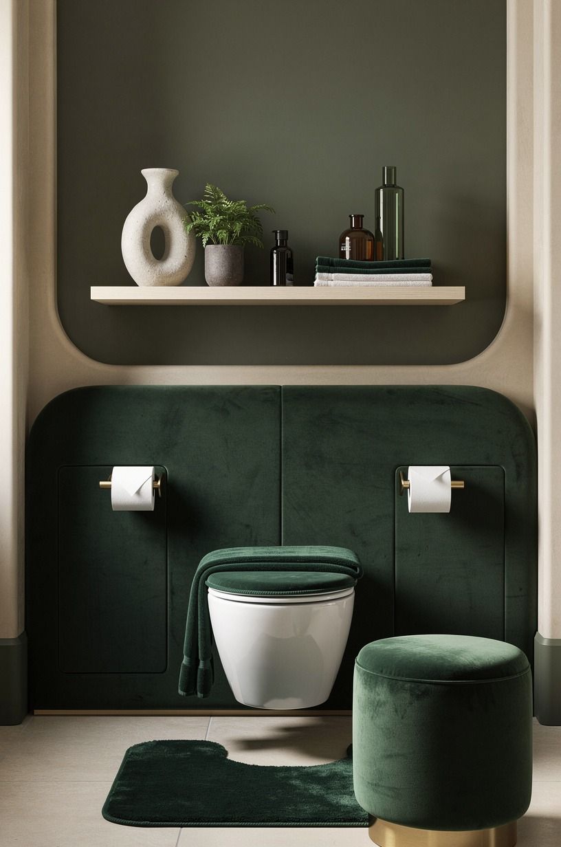 Float a single shelf above the toilet
