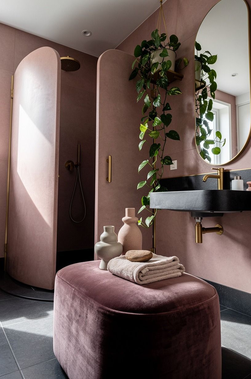 Hang pothos from a shower-side shelf (the Falling-Green Rule)