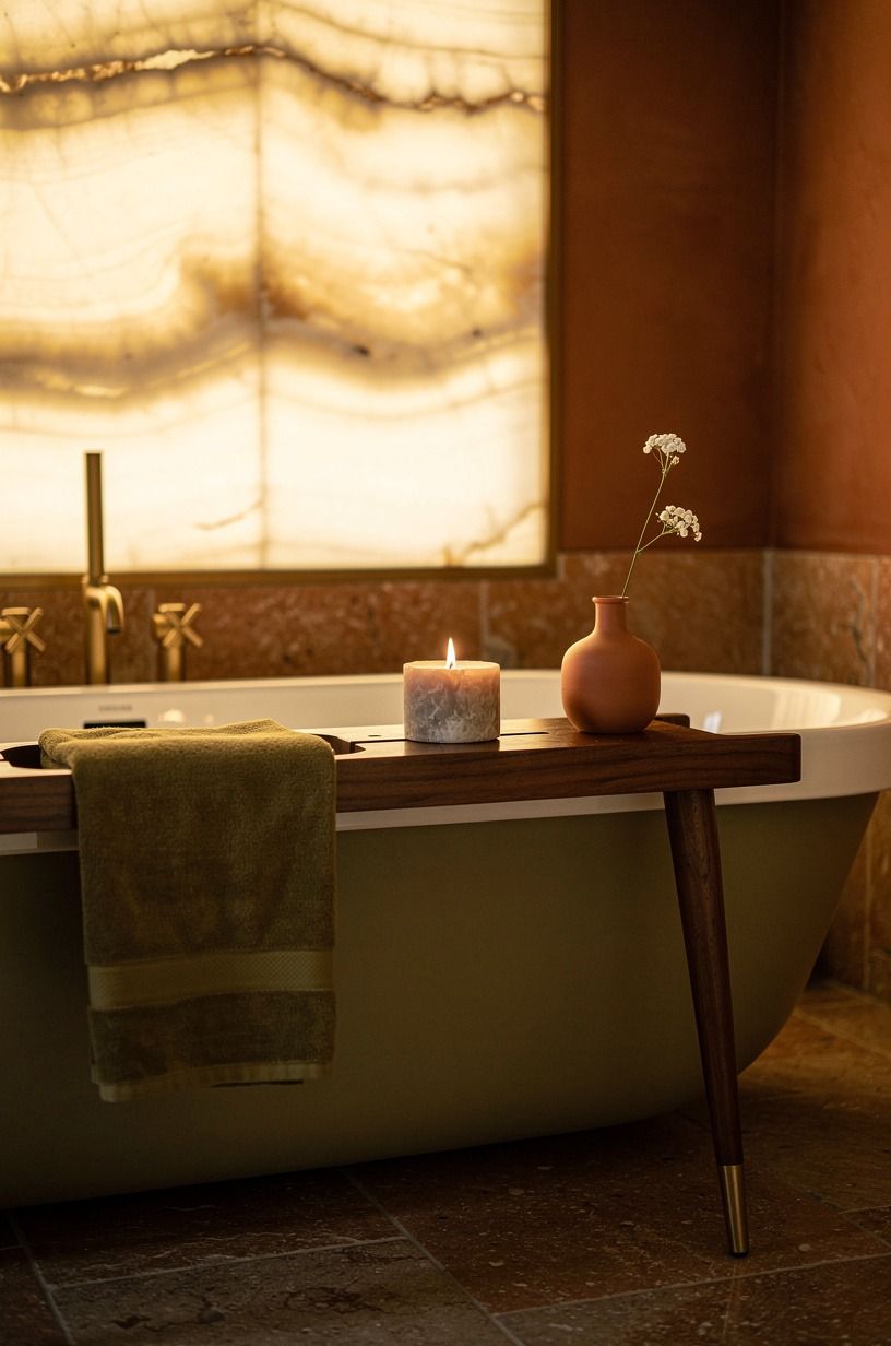 Keep Bath Tray Decor Ideas to Three Objects, Then Stop
