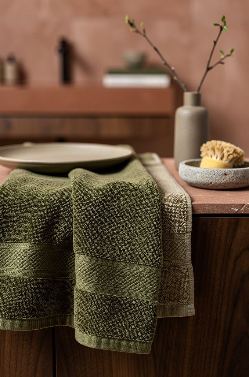 Layer towels like textiles, not store displays