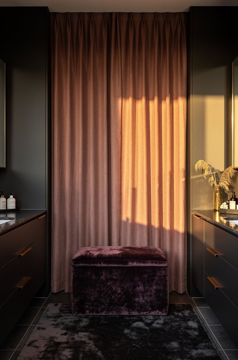 Let one linen curtain hide the storage you need