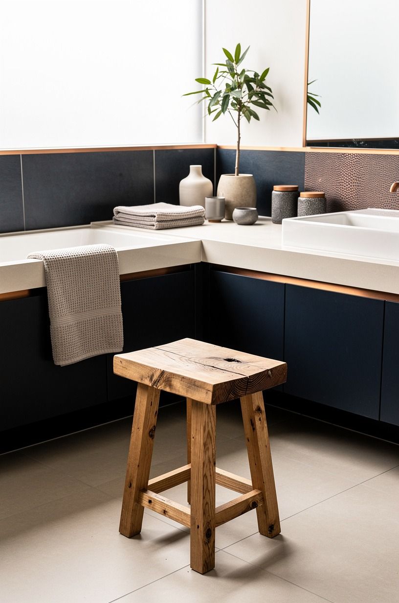 Let one raw wood stool break the polish
