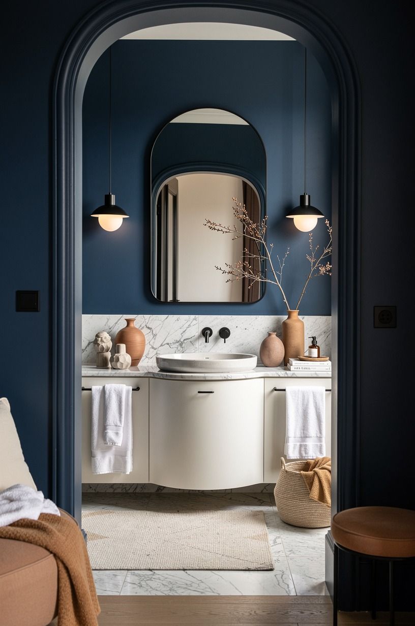 Paint the dry wall in Farrow & Ball Hague Blue