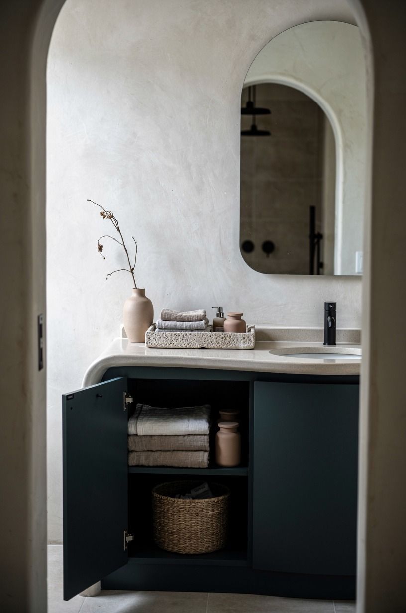 Paint the inside of your vanity a deep color