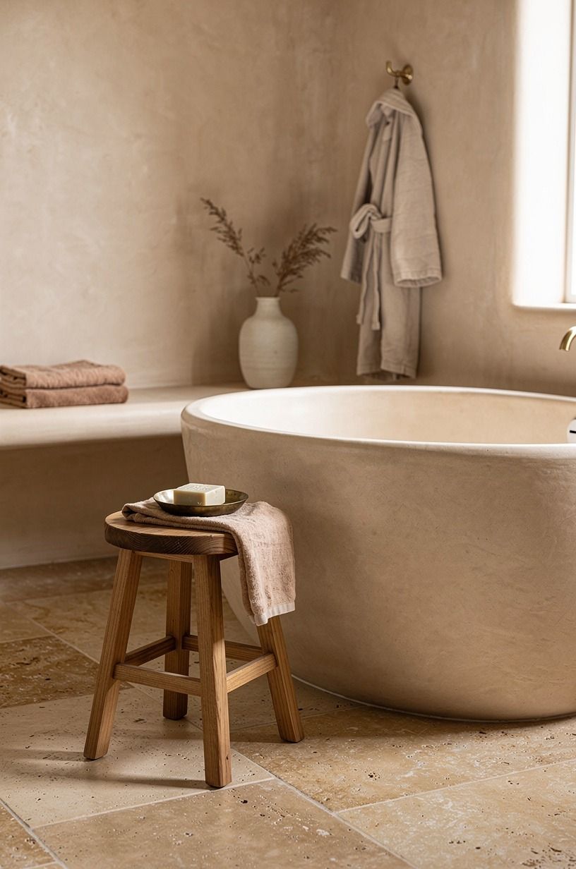 Put a real stool beside the tub
