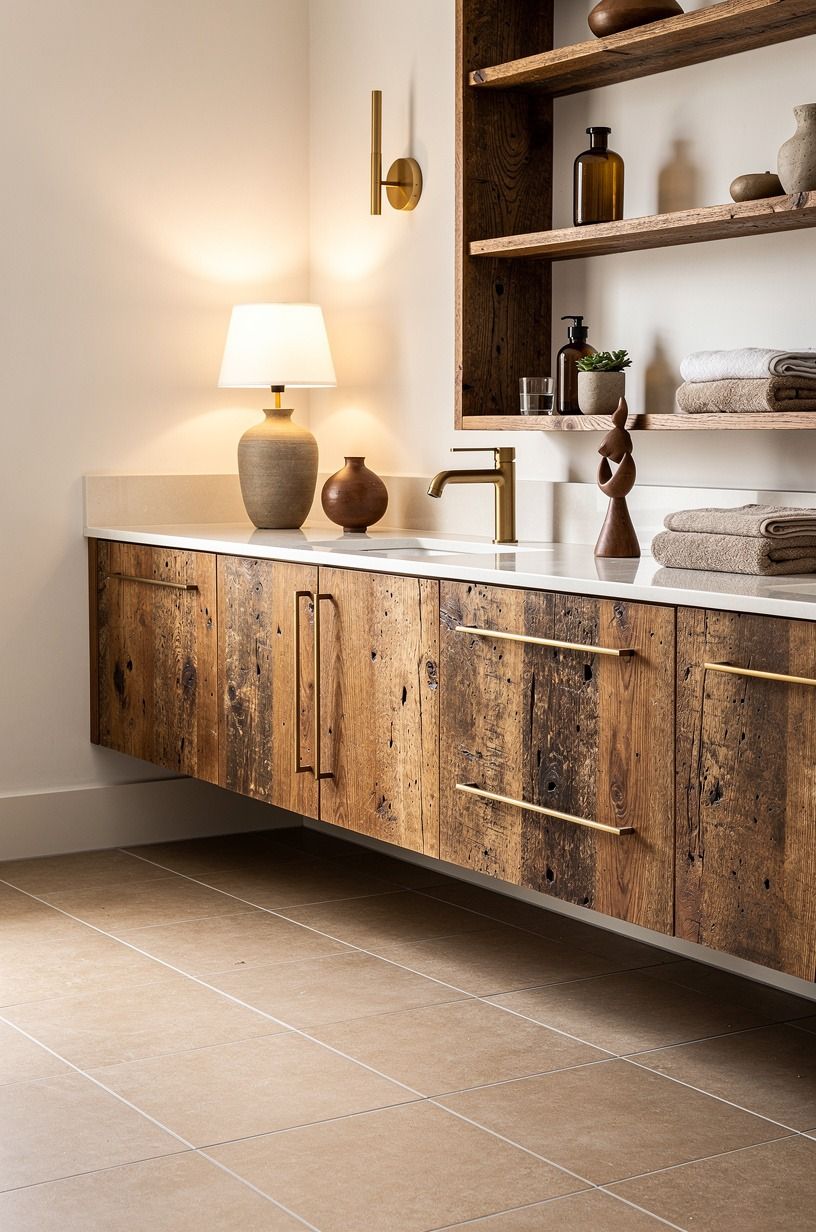 Run the tile floor in one continuous vein