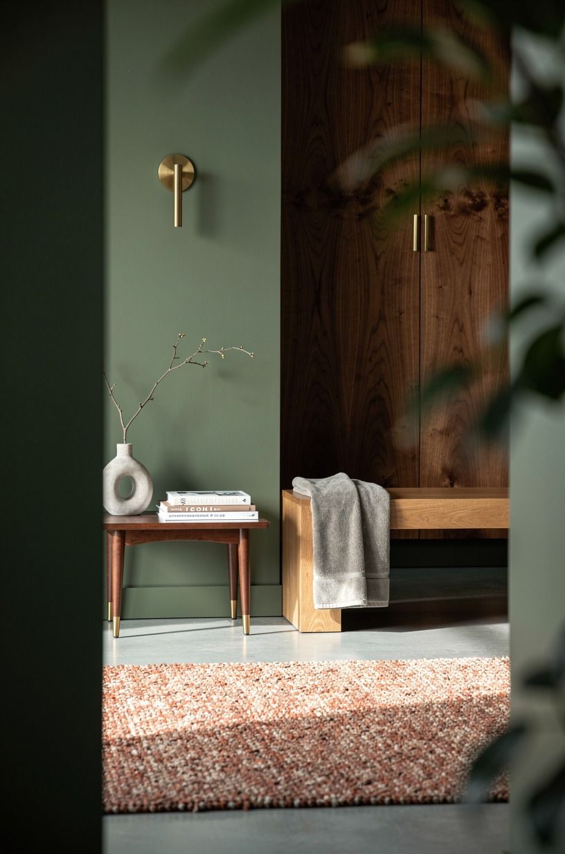 Set a warm rug against the cool floor