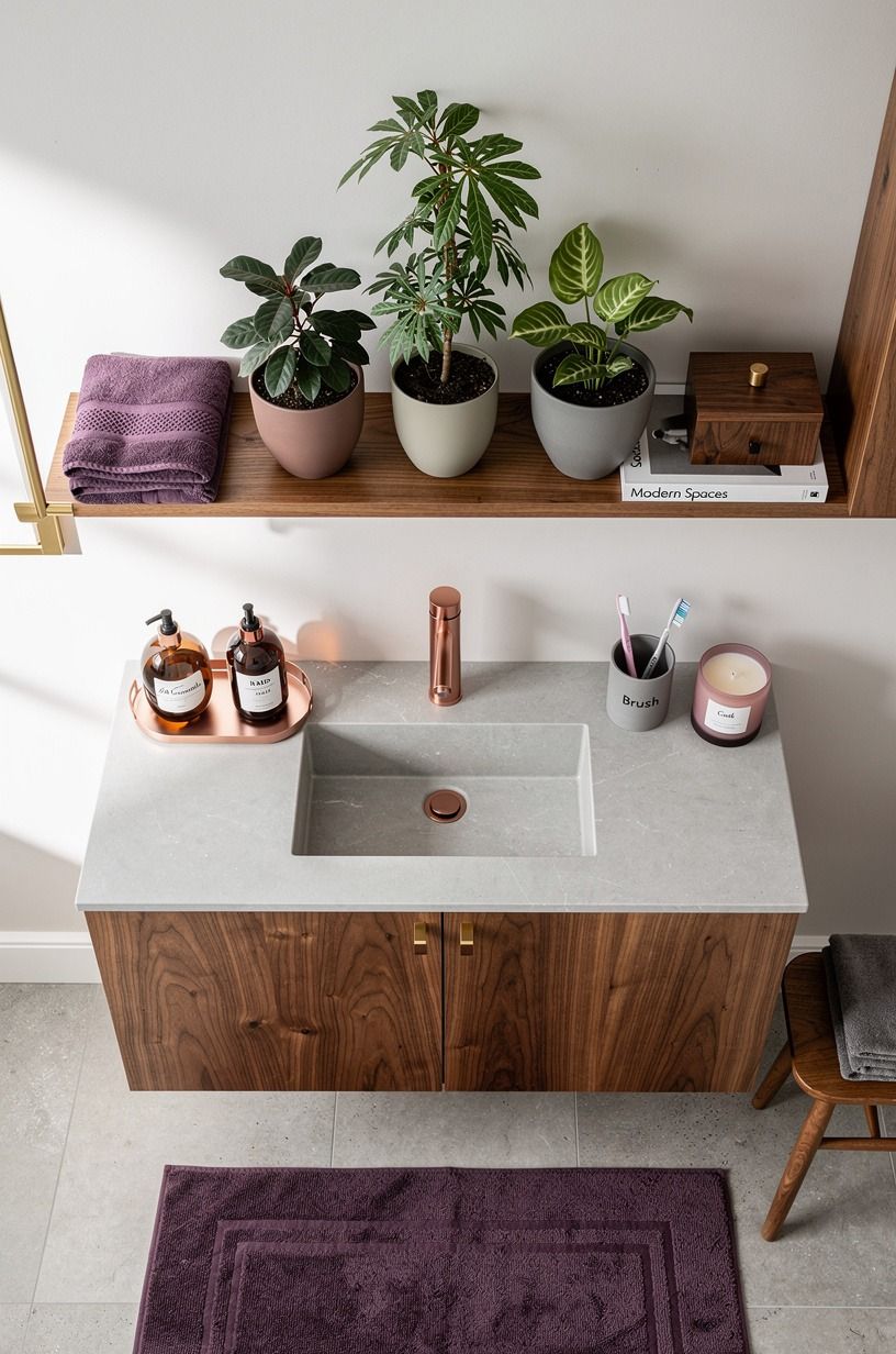 Try the Three-Height Plant Stack on open shelving