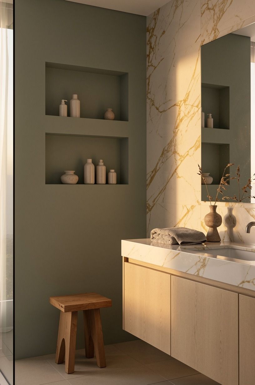 Use niches instead of add-on shower caddies