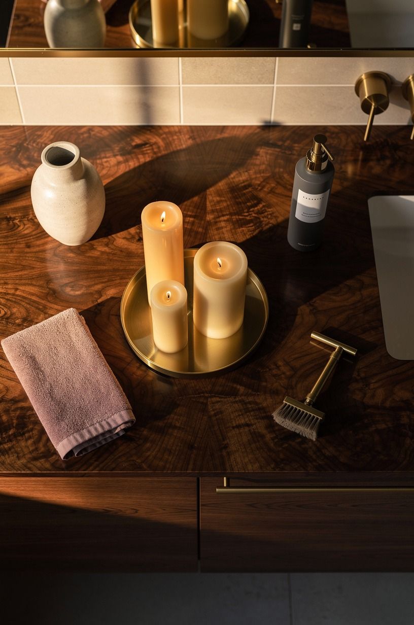 Use the Candle-Height Rule for a tray that never feels cluttered