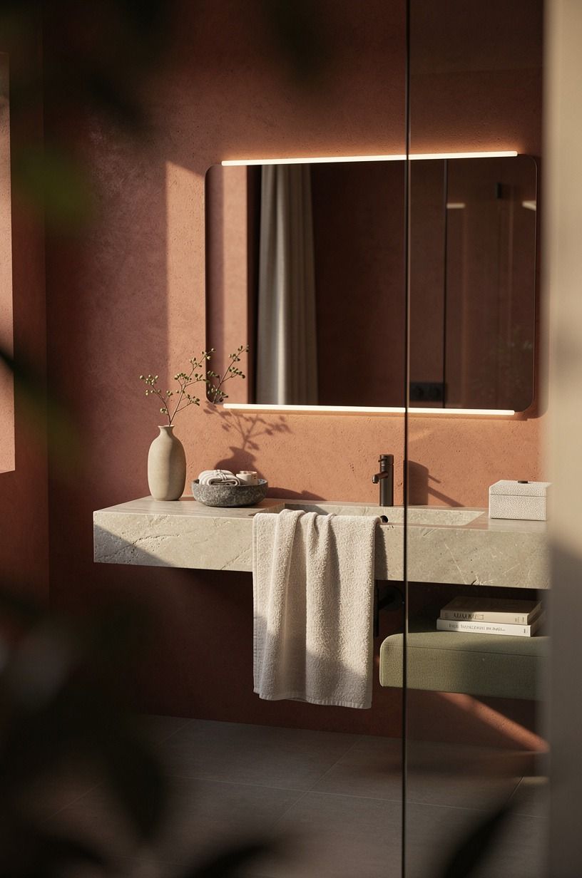 Use The Soft-Edge Rule in a small bathroom
