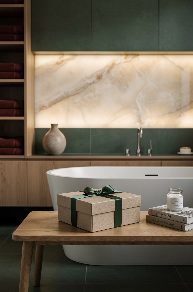 Wrap a handmade bath caddy gift box