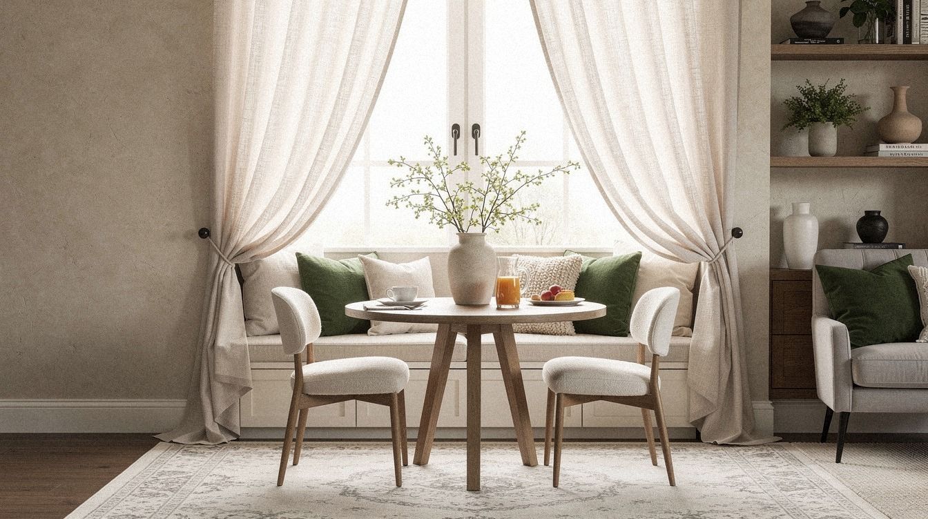 I Hung Curtains in My Breakfast Nook, the Soft Cozy Look Finally Landed